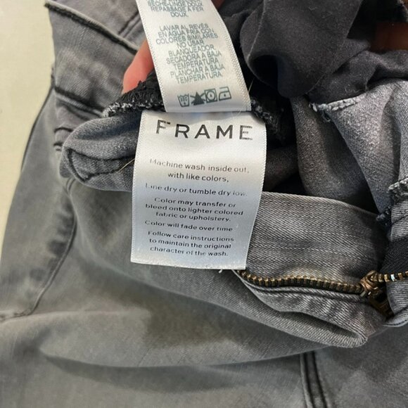 Frame Denim Women's jeans 28 US 6 gray le high skinny stretchy raw hem - Picture 5 of 6